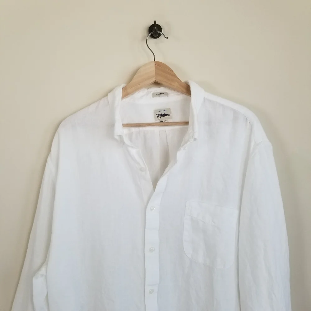 J Crew Baird McNutt Irish Linen Long Sleeve Shirt XXLT - Picture 3 of 8